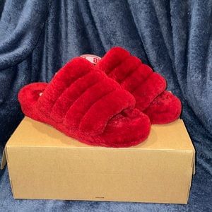 Ugg Fluff Yeah Slides in Ribbon Red